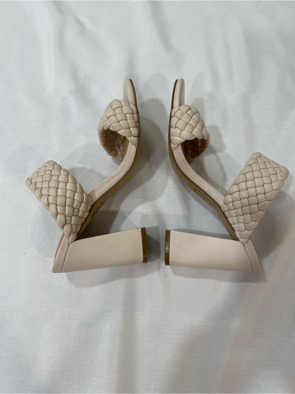 Steve Madden Braided Double-Strap Block Heel Sandals in Beige - Picture 3 of 5